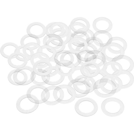 Rondelle Nylon Plat Joint Étanchéité M18 27mm OD 18mm ID 1mm Épaisseur pour Robinet Tuyau Eau Transparent Paquet de 50 (1/4)
