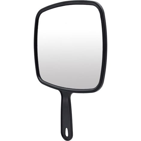 Miroir à Main Polyvalent avec réflexion sans Distorsion Salon Barber Miroir de Coiffure carré Noir 26.5X19cm (1/5)