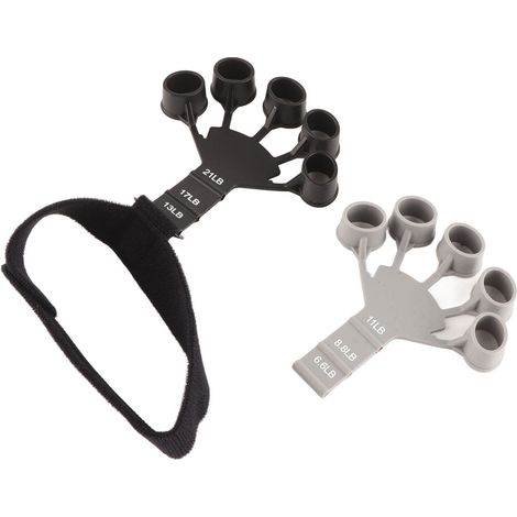 Poignée de musculation réglable 6 niveaux, extenseur de doigts en silicone avec sangle de poignet, renforcement des mains et des avant-bras, matériel fitness portable (1/5)
