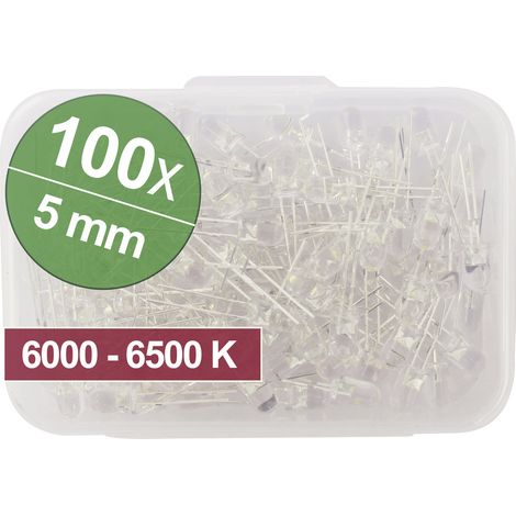 Quadrios  LED-Sortiment  Kaltweiß  5 mm   20 mA 3.0 V