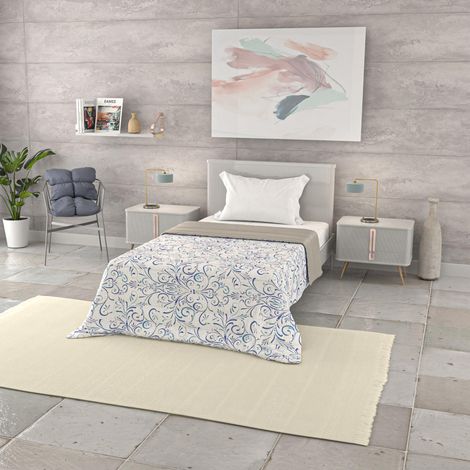 Trapuntino Estivo Linea BASIC Made in Italy Copriletto Stampato in Morbida Microfibra - Trapunta Primavera Estate Mezza Stagione - Ornato tex, Singolo 160x240cm (1/4)