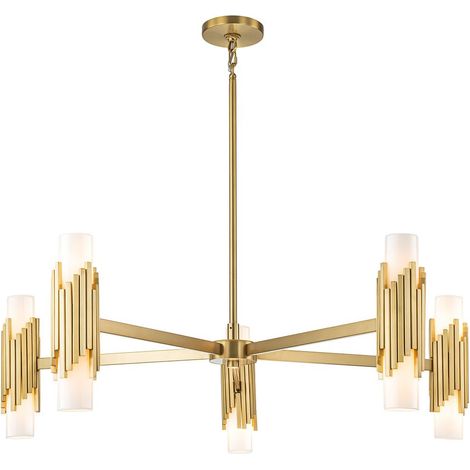 Elstead Marvele Suspension multi-bras contemporaine en laiton vieilli, 10 ampoules E14 (1/5)