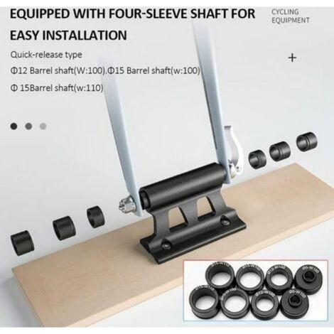 Support Fourche Vélo - Aluminium - Pour Toit SUV Pick-up Camping-car - Dégagement Rapide - 135x70x50 mm - Noir (1/4)