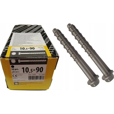 Boîte de 50 vis d'ancrage béton 10,5 x 90