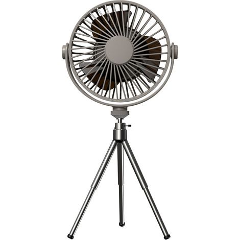 Ventilador de camping para exteriores con trípode, soporte de escritorio o de pared, enfriador de aire multifuncional con luz nocturna.