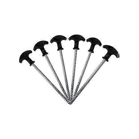 6 Pices Piquets de Camping Antirouille, Piquets Vis de Camping, Tente pour Sol Dur et Piquets d'Auvent, pour Tente Bivvy, pour Jardin, Camping, Voyag