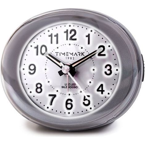 DESPERTADOR LUZ LED Y SNOOZE GRIS
