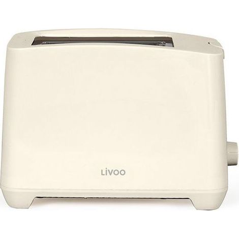 Toaster 2 Schlitze - LIVOO - DOD162C - 750 W - Einstellbarer Thermostat: 7 Stufen - Gebrochenes Weiß