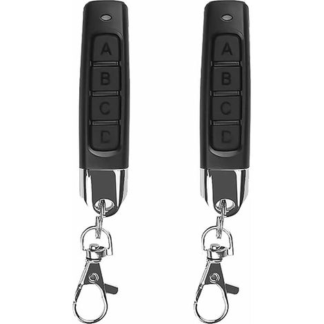 Duplicateur De Télécommande Universel 433 Mhz - Pour Porte De Garage Et Volets Roulants - 4 Boutons - Compatible Codes Fixes 2260 2262 1527 - 2 Pièces (1/5)