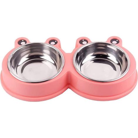 Gamelle double pour chat 2024, ensemble de gamelles en acier inoxydable pour chiens et autres animaux de compagnie. (1/5)
