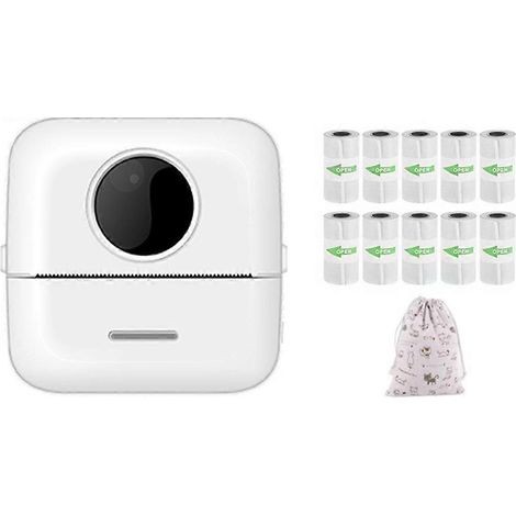 Imprimante d'étiquettes X5 portable, compatible Bluetooth, thermique, pour étiquettes de prix - 10 rouleaux de papier autocollant (1/5)