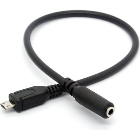 Câble Micro Usb Mâle Vers Femelle - Prise Jack 3,5 Mm - Câble Audio Aux - Cordon Pour Adaptateur De Casque Avec Micro Actif (1/5)