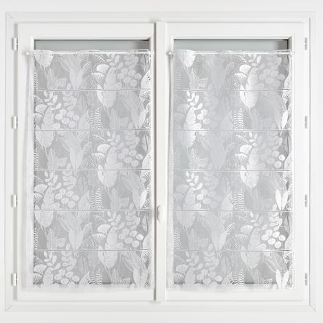Modulable en maille avec motifs feuillage Blanc 45x90 cm
