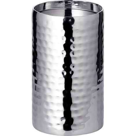 Bougeoir Chandelier en Acier Inoxydable Poli Miroir - Porte-Bougie Ø 8,5 cm H 15 cm - PANGIVO (1/5)