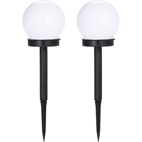 2 pièces, Ampoule solaire de pelouse, lumière ronde à allumage automatique, blanc froid, étanche (1/5)