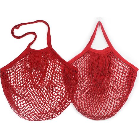 Sac filet en corde de coton pour courses, sac de rangement réutilisable pour fruits et légumes (1/3)