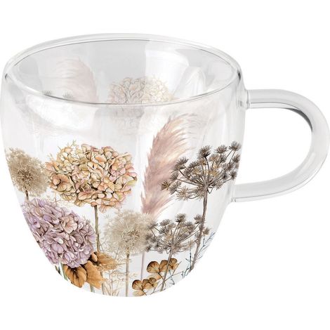 Tasse à thé fleurs séchées en verre double paroi (1/2)