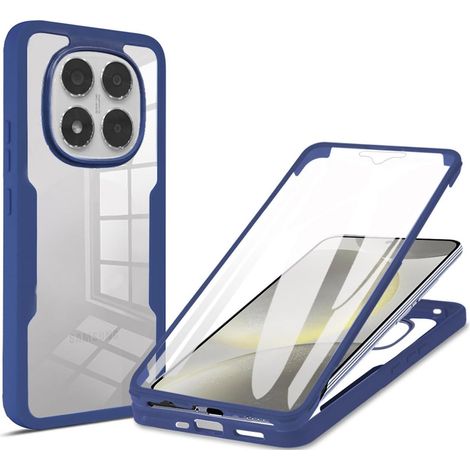 Coque pour Xiaomi Redmi Note 15 Pro 4G, Protection D'écran Intégrée Housse Antichoc Militaire Double Face, Case Bumper Anti-Rayures en Silicone Transparent à 360°. Bleu (1/5)