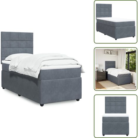 Sommier à lattes de lit avec matelas Gris foncé 100x200 cm - Sommier À Lattes De Lit - Sommiers À Lattes De Lit - Lit - Meuble De Chambre À Coucher (1/5)