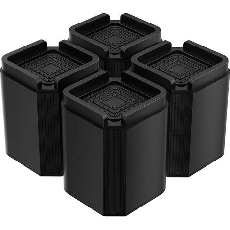 Un ensemble de 4 barres de support de meubles réglables en hauteur (11 cm) - robustes, durables, empilables, compatibles avec les pieds de canapé, de lit, d'armoire et de table. (1/5)