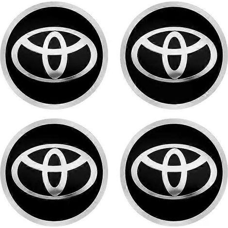 Quatre autocollants de logo de 56 mm pour cache-moyeu de roue de voiture Toyota Corolla, C-HR et RAV4.
