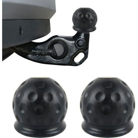 2 cache-boule d'attelage universel, caoutchouc élastique anti-rouille, diamètre max 50 mm, protection remorque voiture