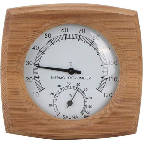 2-In-1Sauna Température Cèdre Bois Thermomètre Hygromètre Thermo-Hygromètre Accessoires De Sauna (1/5)
