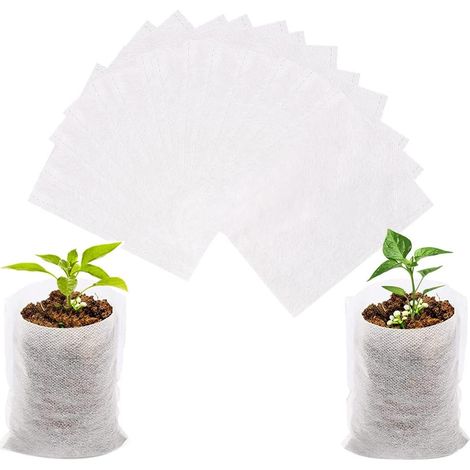 Lot de 500 sacs en tissu non tissé  pour la culture et le semis de plantes (14 x 16 cm) (1/5)