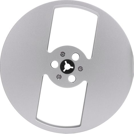Bobine de bande magnétique vide 1/4" (7 pouces) en alliage d'aluminium, avec 2 trous, pour magnétophones à bobines, couleur argent. (1/5)