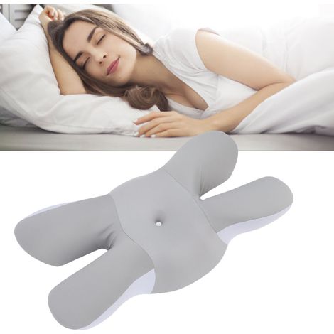 Oreiller Cervical Souple Nylon Polyuréthane Rebond Lent pour Dormeurs Côté Ventre Dos Gris [Oreiller cervical pour dormeurs côté ventre dos] (1/5)