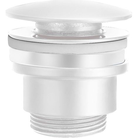 IMEX Válvula click-clack en acero y latón blanco mate para lavabo y bide sin desbordamiento cierre garantizado 20000 ciclos rosca inferior 1-4 - Modelo Imex-VCC007 (1/5)