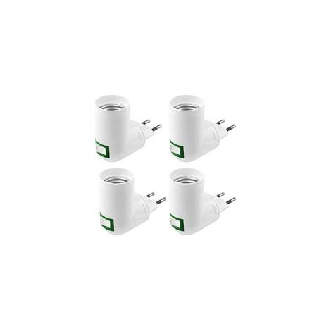 4 Pièces E27 avec Interrupteur Douille de Chantier AC 220V Douille Electrique pour Adaptateur Lampe de Cuisine Murale Support Ampoule LED (Blanc)