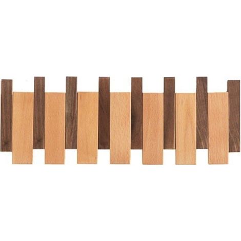 Klaviergarderobe en Naturholz, Wandmontage, Klapphaken, Wandhaken, Maison, Jardin - Modèle 2 (1/5)
