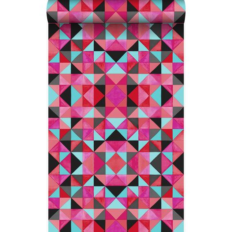 papier peint cubique rouge et bleu - Origin Wallcoverings (1/5)