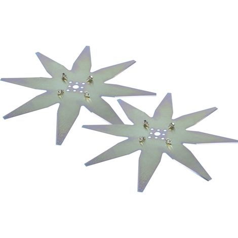 vhbw 2x Lames (8 étoile) compatible avec Stiga Serie 200 tondeuse - Lames de rechange, gris, acier
