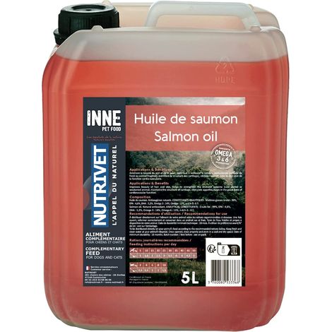 NUTRIVET - Alimenti complementari - Cani & Gatti - Olio di Salmone - Ricco di Omega 3 e 6 - Can 5L (1/5)