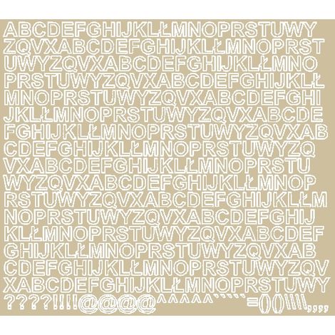 Lettere adesive autoadesive, 1 cm, beige opaco. (1/2)