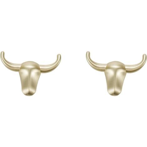 BUNTHAUS Paquet de 2 patères en métal Taurus en alliage de zinc (1/5)
