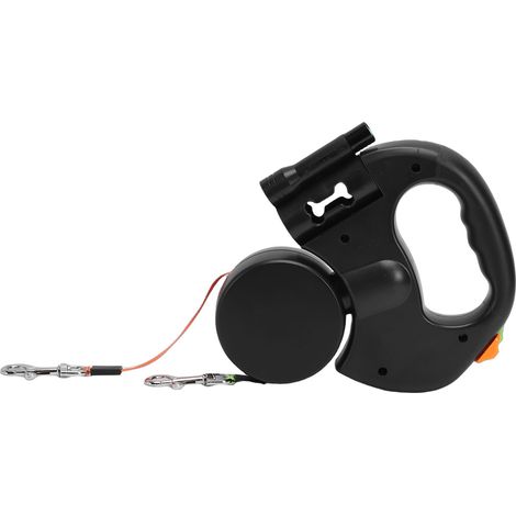 Double laisse rétractable pour chien, veilleuse intelligente, Double tête extensible pour animal de compagnie pour la marche (1/5)