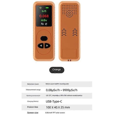Compteur Geiger, détecteur de radiations nucléaires, dosimètre personnel, détecteur de rayons X, testeur de radioactivité, alarme blanche (1/4)