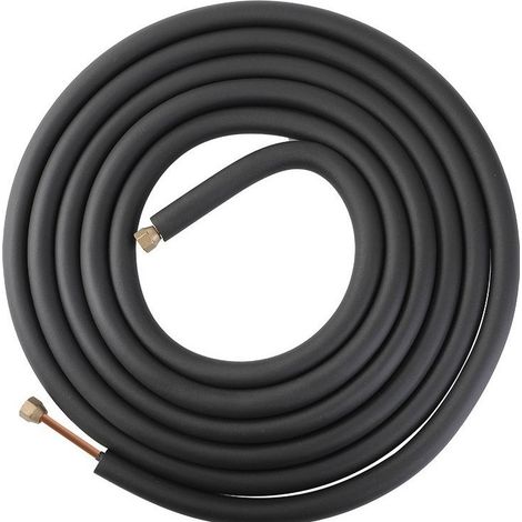 Tuyau de Liaison en Aluminium pour Climatisation - 1P 5m avec Écrous en Cuivre - Tube Cuivre-Aluminium Épais sans Soudure (1/2)