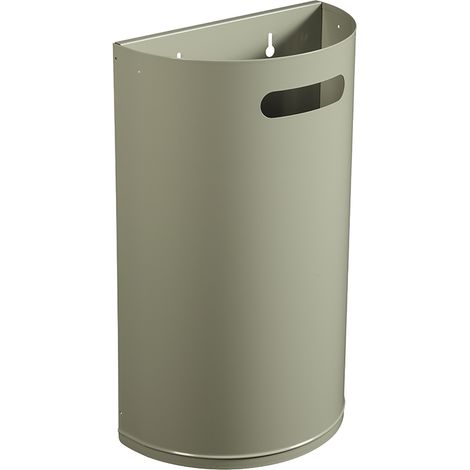 Corbeille décrochable murale Arkea - 40l - gris ciment - RAL 7033 (1/3)