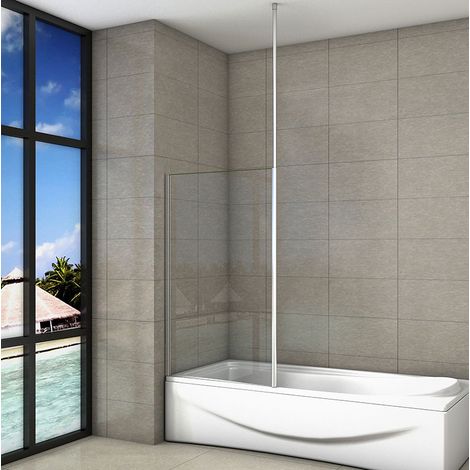 70x140cm Badewannenaufsatz mit Deckenstrebe Stabilisierungsstange: 143cm-260cm Faltwand 6mm NANO ESG Duschabtrennung Duschwänd für Badewanne Dusche (1/5)