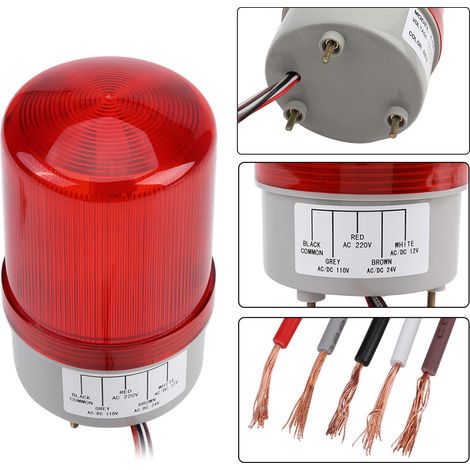 1 rote LED-Notwarnleuchte, rotierende Warnleuchte, AC220V (1/5)