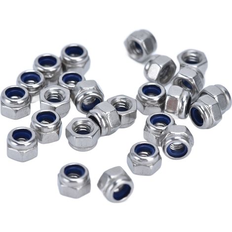200 écrous hexagonaux M4 autobloquants en acier inoxydable M4 x 0,7 mm pour robots, électriciens et menuisiers (1/5)