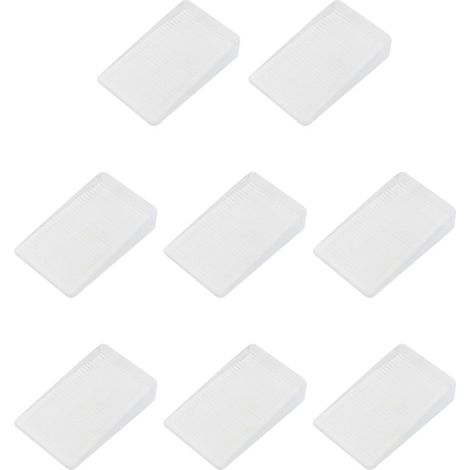 Lot de 8 cales d'espacement transparentes en PVC (4,8 x 2,8 x 1 cm) pour table, canapé, meuble ou meuble de rangement. Protection pour matelas. Accessoires pour meubles. (1/5)