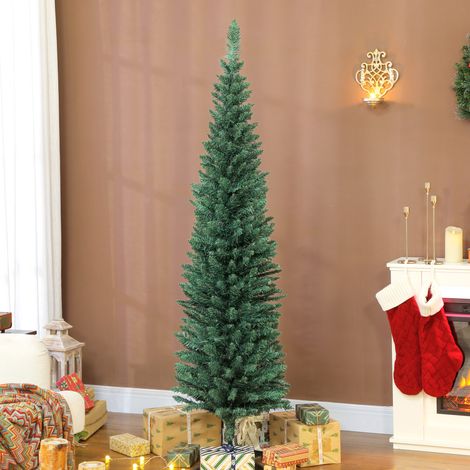 Sapin de Noël artificiel 180 cm, arbre de Noël slim, 321 pointes, facile à monter et ranger, pour maison bureau, vert (1/5)