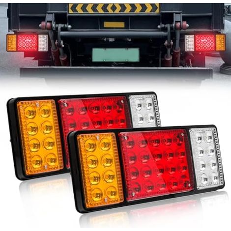 Feu Remorque LED 24V,36-LED Feux Arrières Remorque Clignotant de Position Stationnement Feux de Frein Arrière pour Remorque Véhicule Caravan Camion Tracteur,2pcs (Modèle A) (1/5)