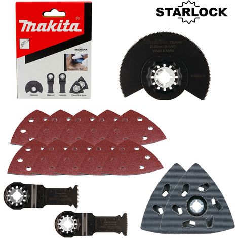Makita Starlock Multi Tool 15 Piece Carpentry Set Plunge Segment Blade DTM52 (1/4)