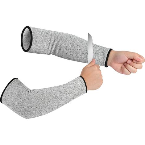 2 x Forearm Protectors, Anti-Cut Level 5 Protection, Resistant Sleeve, Cuts Forearm Bandage Knitted Suitable for Gardening Kitchen Welding Sculpture Work (1/5)